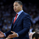 Head coach Tyronn Lue of the Cleveland Cavaliers reacts to the officiating from the referees during an NBA basketball game against the Golden State Warriors at ORACLE Arena on December 25, 2017 in Oakland, California.